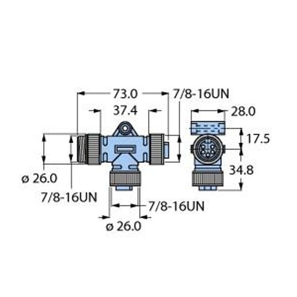 2-Way Splitter T-Splitter without Cable   RSM-2RKM 57 image 1