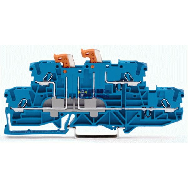 Double-deck, double-disconnect terminal block;with 2 pivoting knife di image 1