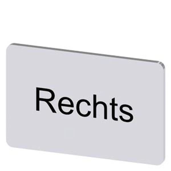 Labeling plate 17.5x27 mm, silver-colored label, labeling: Rechts image 1