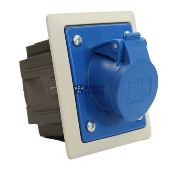 Angled panel socket with flush-mounted box and frame image 1