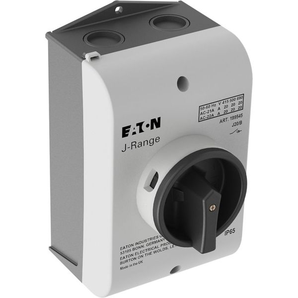 J20/B Main switch, 20 A, surface mounting, 3 pole, STOP function, With black rotary handle and locking ring, Lockable in the 0 (Off) position image 14