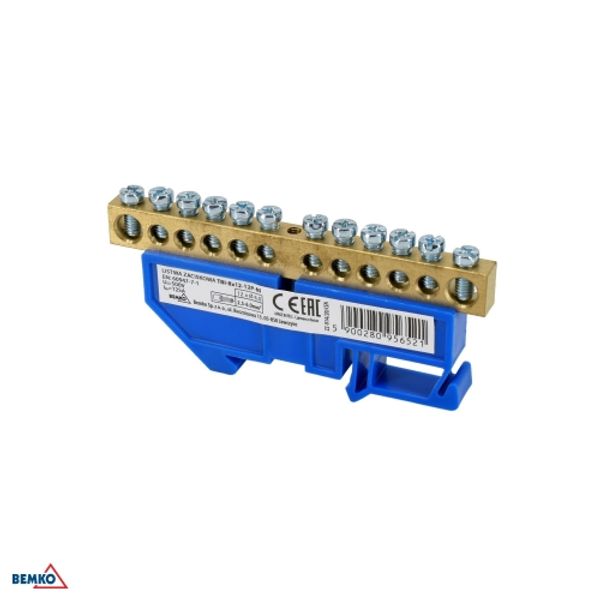 DIN RAIL TERMINAL BLOCK 6x9 BLUE image 1