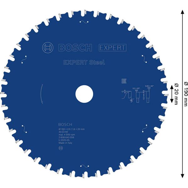 Circular saw blade Expert for Steel 190 x 20 x 2,0 mm, 40 image 3