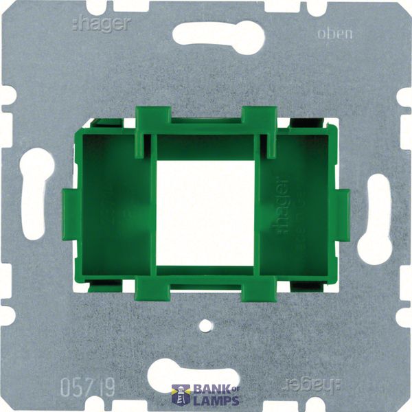 Mounting plate modular jacks, 1-v, green holder (17 x 18 mm) image 1