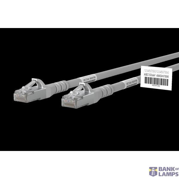 Patch cord Cat.6A AWG 26 5.0 m gray with wrap label image 1
