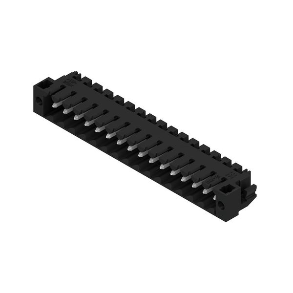 PCB plug-in connector, male header, Solder flange, THT/THR solder connection, 3.50 mm, Number of poles: 16, 90°, Solder pin length (l): 1.5 mm, tinned, black, Box image 4