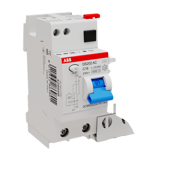 DS202 AC-C16/0.03 Residual Current Circuit Breaker with Overcurrent Protection image 2