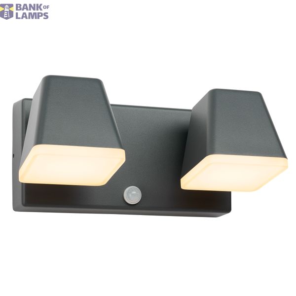 Zeta LED Square Double PIR 20W 1300lm 3000K IP54 anthracite image 1