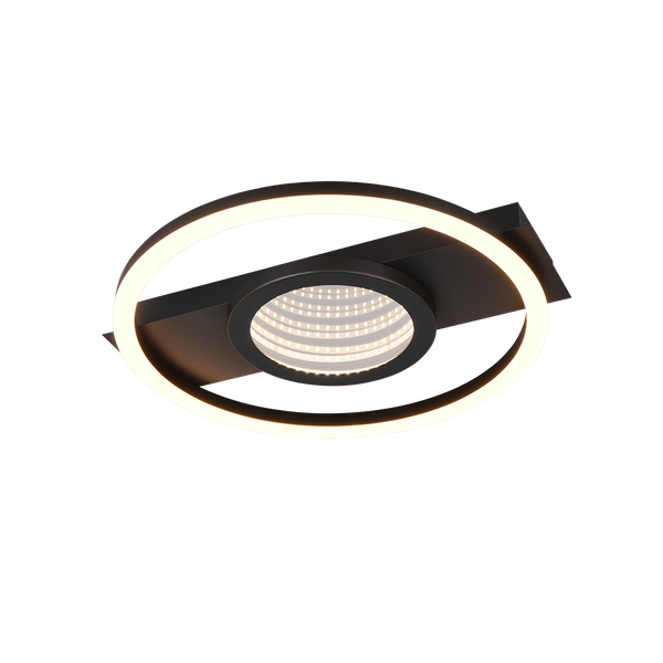 Wheeler LED ceiling lamp round matt black 3000K image 1