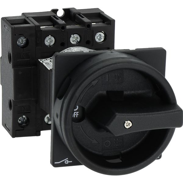 P1-25/V/SVB-SW/N Main switch, P1, 25 A, rear mounting, 3 pole + N, STOP function, With black rotary handle and locking ring, Lockable in the 0 (Off) position image 36