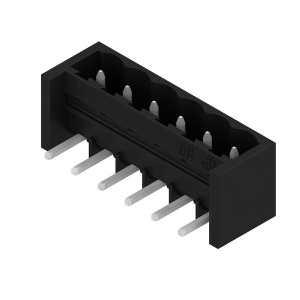 PCB plug-in connector, male header, closed side, THT/THR solder connection, 5.08 mm, Number of poles: 6, 270°, Solder pin length (l): 3.2 mm, tinned, black, Box image 2