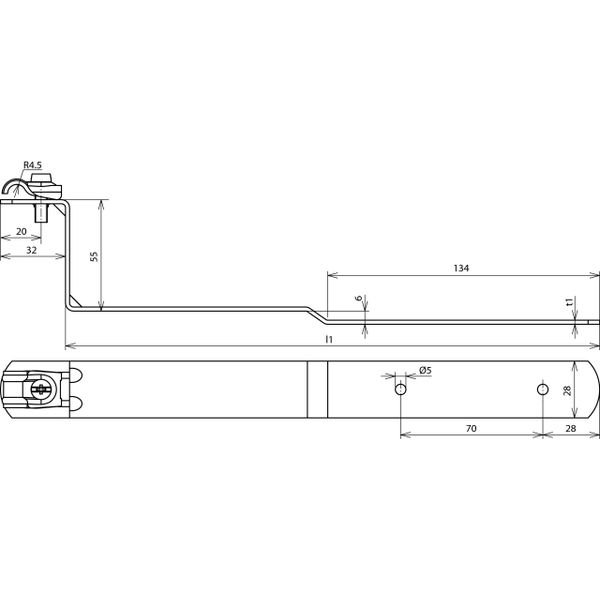 Roof conductor holder DEHNQUICK St/tZn f. Rd 6-10mm, brace L 260mm St/ image 2