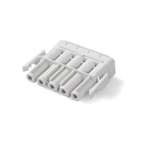 Screwless coupler 5-p socket, grey image 1