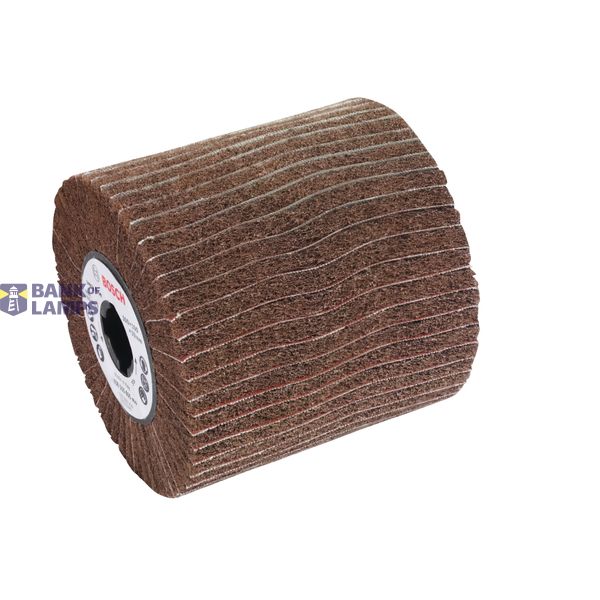 Flap sanding wheel with fleece 19 mm, medium, 100 mm, 100 mm image 1