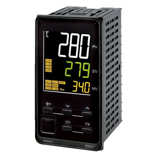 Temp. controller, PRO, 1/8 DIN (96x48mm),1 x Valve OUT + Pot.,4 AUX,EV E5EC3065M image 5