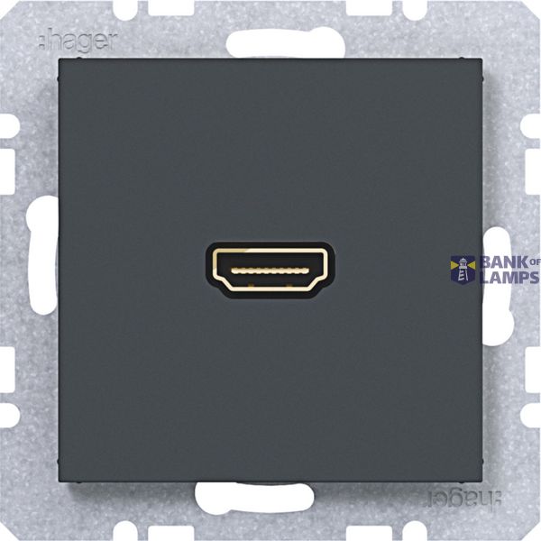 HDMI socket with 90° plug connection A.x/C.x anthracite image 1