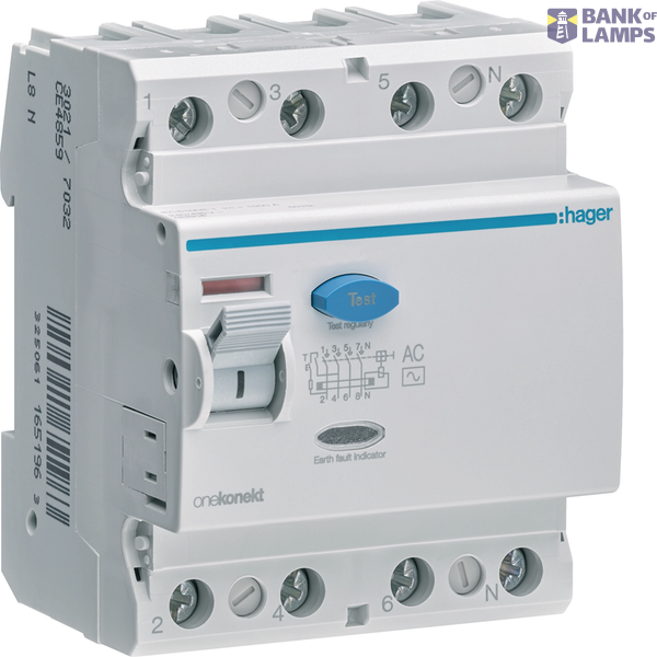 RCCB 4P 100A 30mA AC Class image 1
