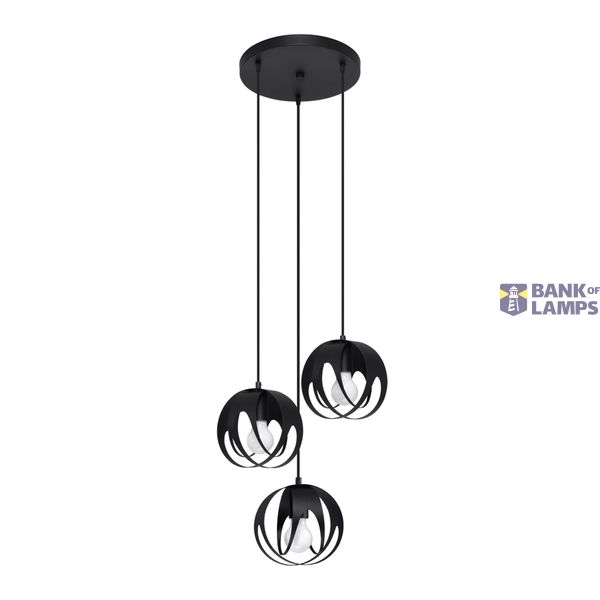 HANGING LAMP TULOS 3P BLACK E27 3X60W IP20 image 2