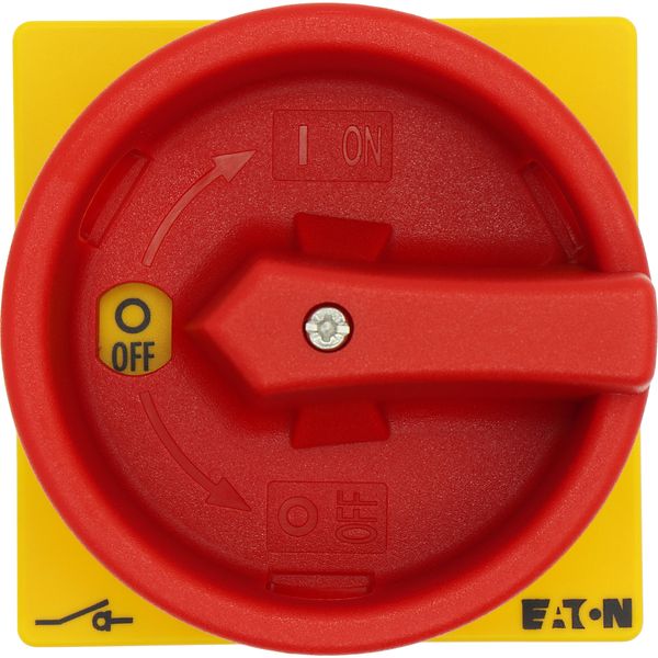 T0-1-102/E/SVB Main switch, T0, 20 A, flush mounting, 1 contact unit(s), 2 pole, Emergency switching off function, With red rotary handle and yellow locking ring image 28