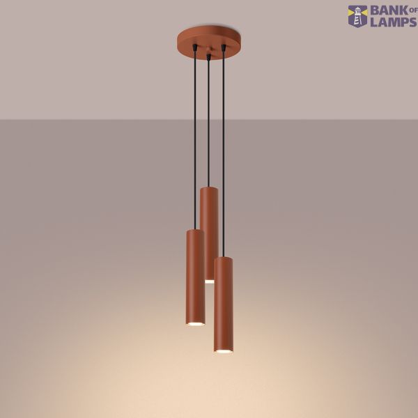 LAGOS 3P HANGING LAMP RED OCHRE 3XGU10 image 3