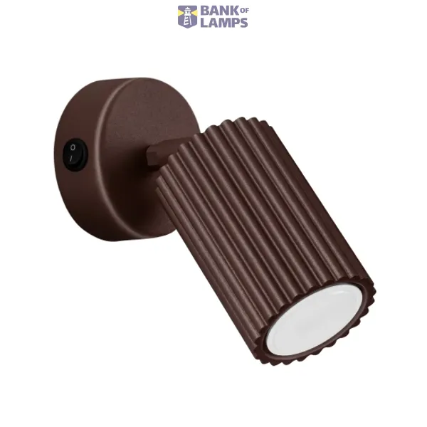 Wall lamp KARBON brown with a switch image 1