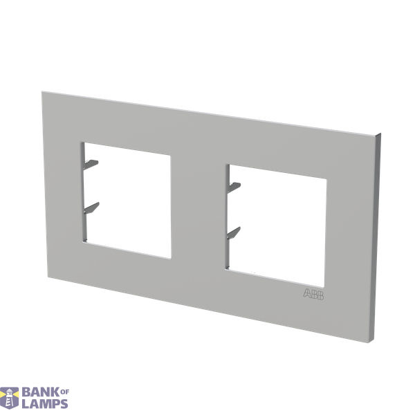 Frame 2-gang - ABB logo - Silver image 2