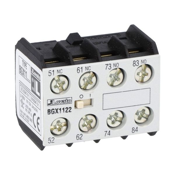 Auxiliary contact for reversing and changeover assemblies, screw terminals, for BG... series mini-contactors, 2NO+2NC image 1