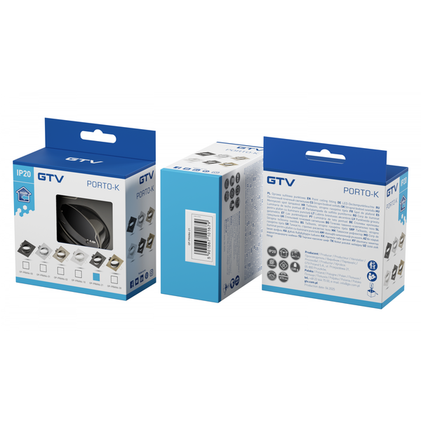 Spot luminaire housing PORTO-K with adjustment, IP20, square, black chrome image 2