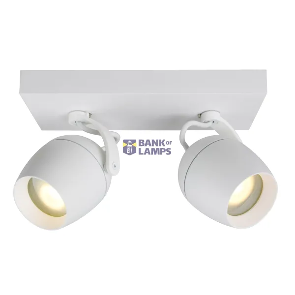 Lucide PRESTON - Ceiling spotlight Bathroom - 2xGU10 - IP44 - White image 1