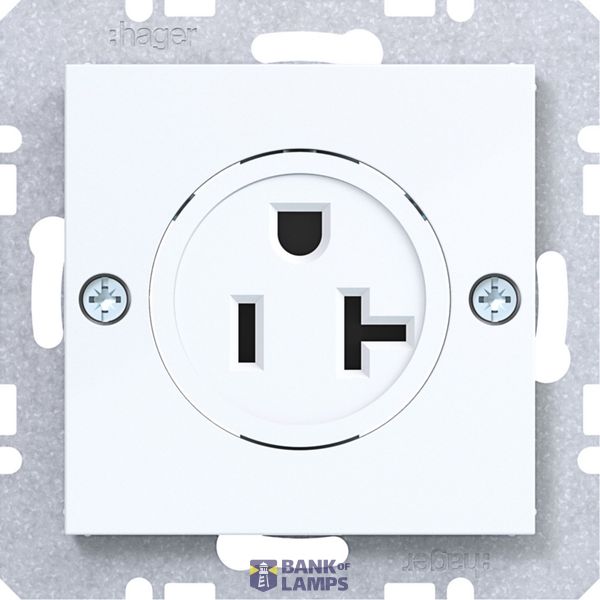 Wall socket USA/CANADA NEMA 5-20 R, screw class, A.x/C.x, white glass image 1