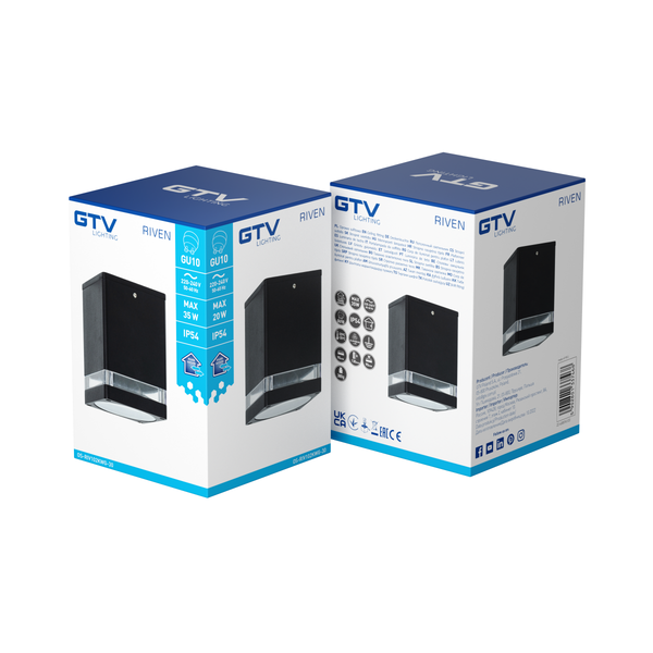 Ceiling luminaire RIVEN, aluminum, IP54, max. 35 W, square, graphite image 3