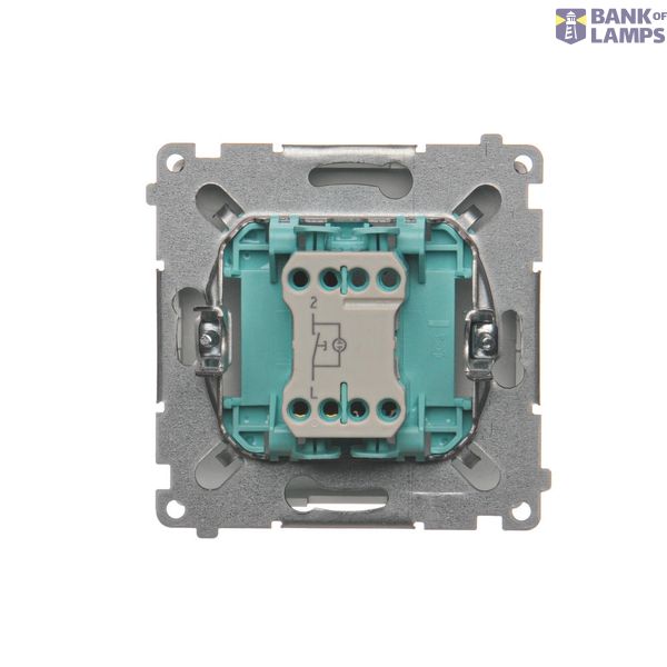 Single switch with backlight LED, (module), 10AX, quick connection, cream white/electro white image 1