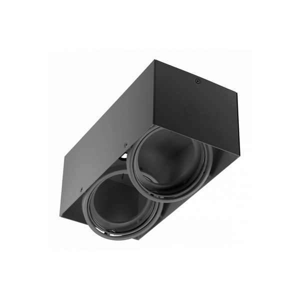 Ceiling luminaire housing PIREO N, surface-mounted, double, IP20, black image 1