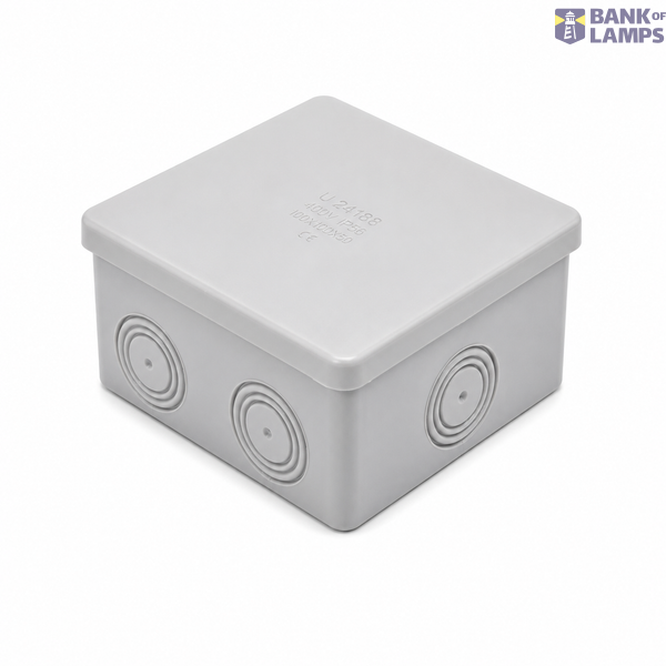 Watertight Junction Box (Press-on Lid) GREY 80X80 IP65 image 1