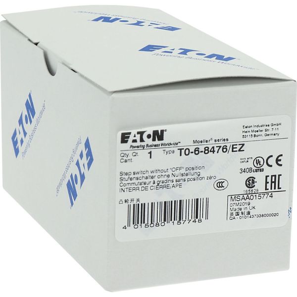 T0-6-8476/EZ Step switches, T0, 20 A, centre mounting, 6 contact unit(s), Contacts: 12, 45 °, maintained, Without 0 (Off) position, 1-3, Design number 8476 image 24