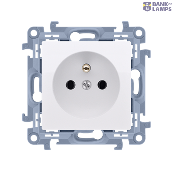 Single socket outlet with earthing, 16A, white image 1