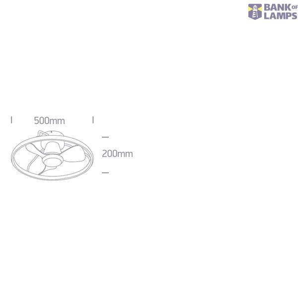 BLACK ABS CEILING FAN 20W LED 28W CCTV IP20 230V image 3