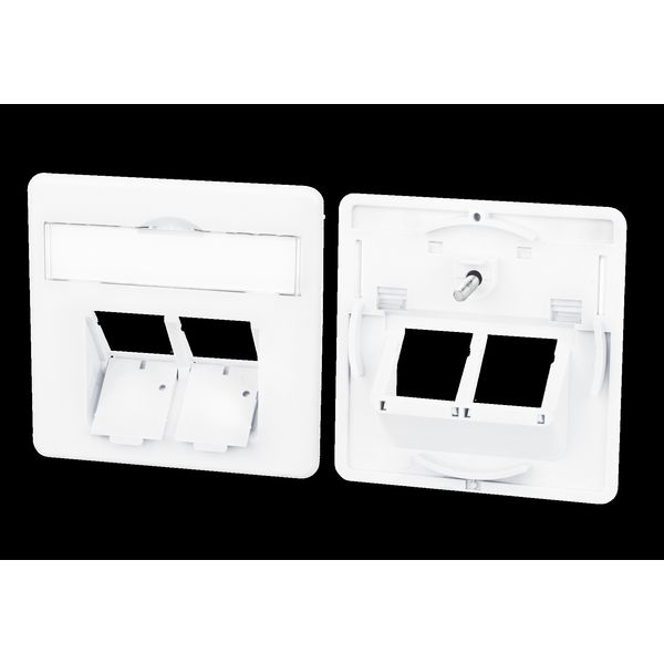 Central plate 50 x 50 mm 2 port, traffic white, E-DAT C6 image 1