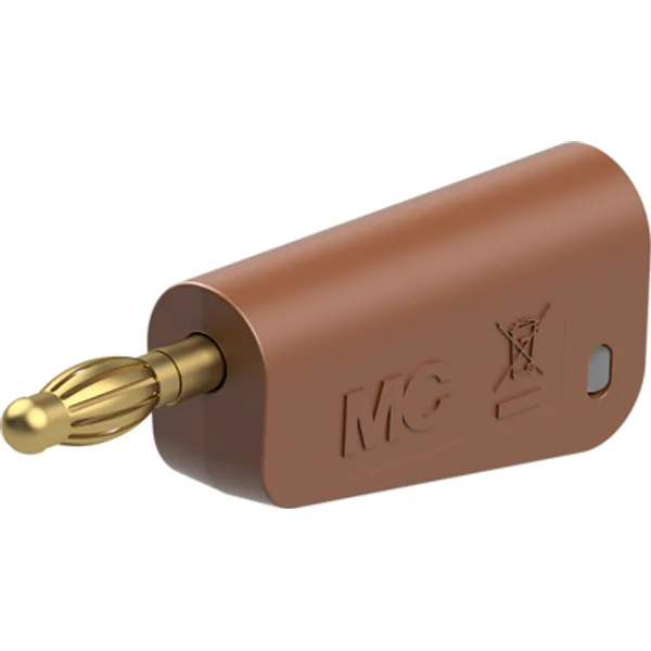 4 mm plug, screw connection, 1.0 mm², brown, 64.1041-27 image 1