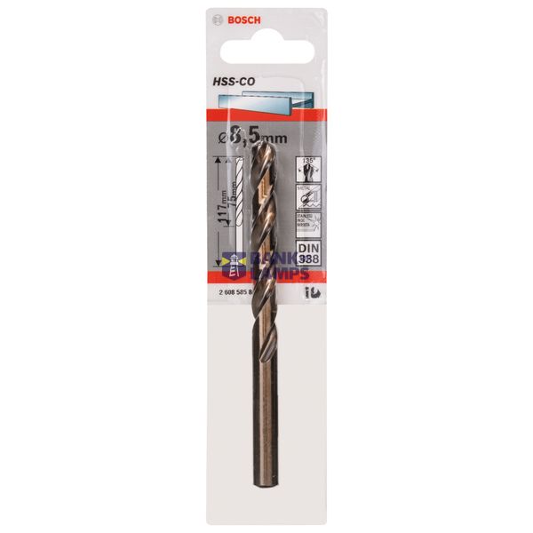 Metal drill bits HSS-Co, DIN 338 8,5 x 75 x 117 mm 1 pcs. image 2