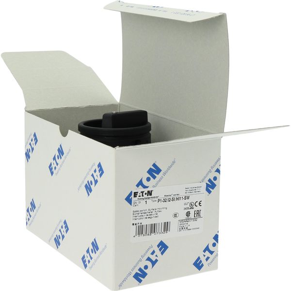 P1-32/I2-SI/HI11-SW Safety switch, P1, 32 A, 3 pole, 1 N/O, 1 N/C, STOP function, With black rotary handle and locking ring, Lockable in position 0 with cover interlock, image 43