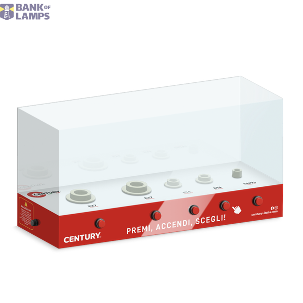 DISPLAY PROVALAMPADE DA BANCO 5 ATTACCHI- PLEXI COVER image 1