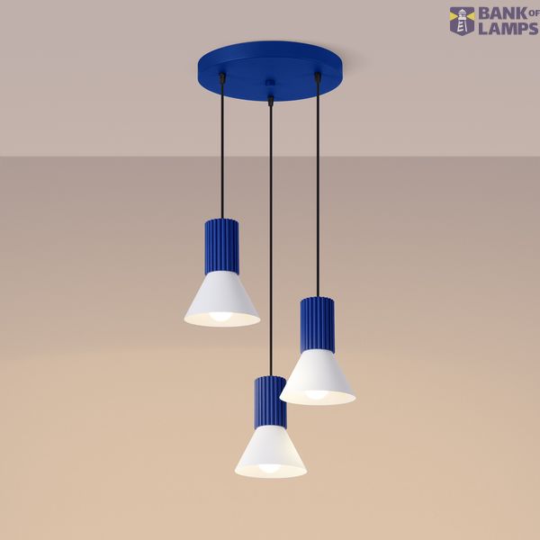 Pendant lamp ESTRIA 3P white/ultramarine image 2