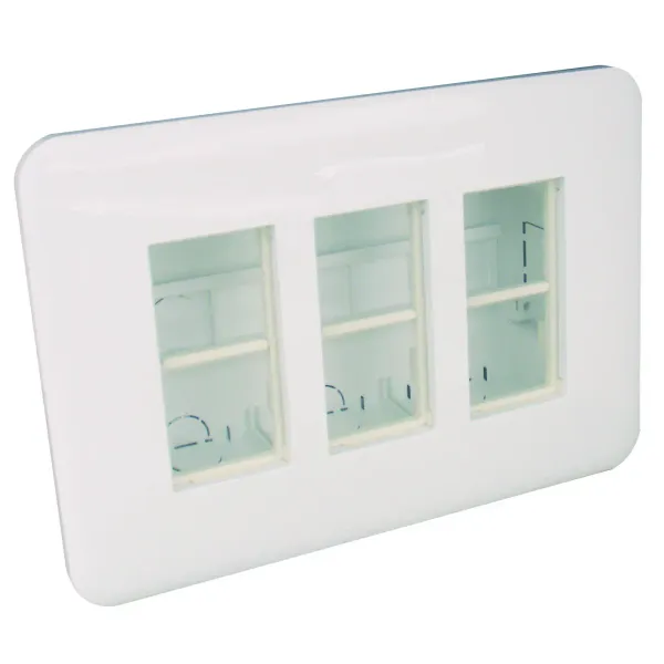 FLUSH MOUNT WORKSTATION  3X4 MOD WHITE image 1