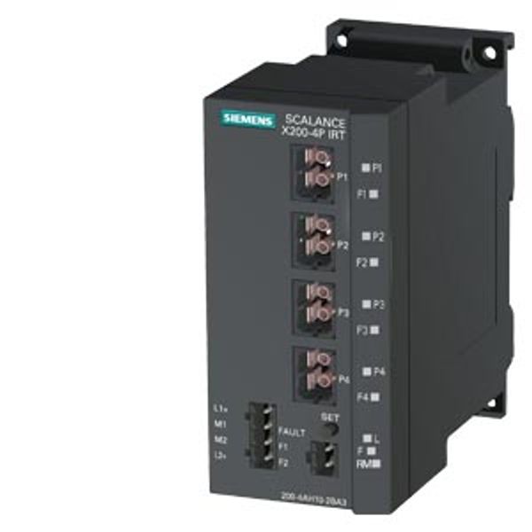 SCALANCE X200-4P IRT, managed Layer 2 switch, 4x POF SC RJ image 1