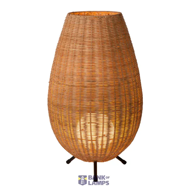 Lucide COLIN - Table lamp - Ø 30 cm - 1xG9 - Light wood image 1