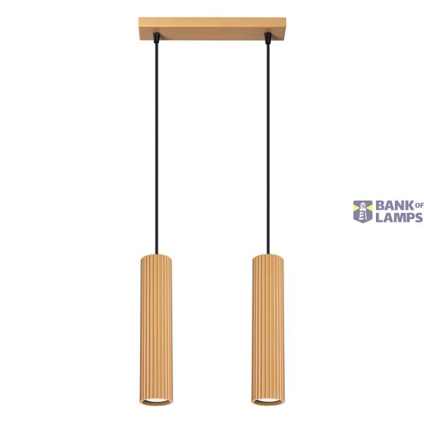 DOUBLE HANGING LAMP WITH GOLDEN ROSETTLE FOR GU10 FROM THE KERBON FAMILY image 3