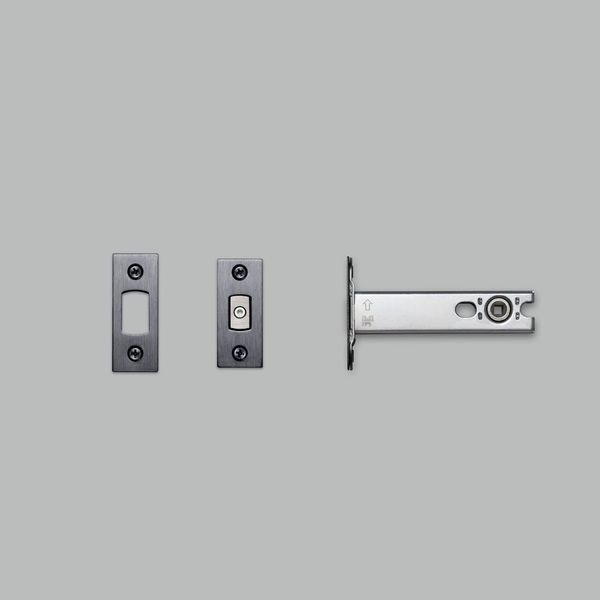 TUBULAR LATCH / DOOR KNOB / 82MM / GUN METAL image 1