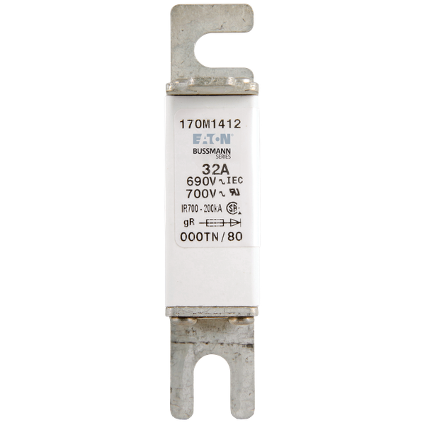High-speed fuse (uR) S000 DIN43653 TN/80 690Vac 200kA 50A gR protectio image 2