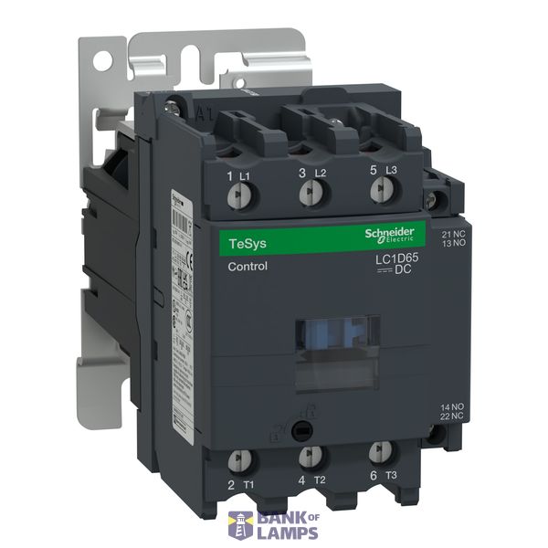 Contactor, TeSys Deca,3P(3NO),AC-3/AC-3e 440V 65A,coil 48V DC, screw clamp terminals image 1